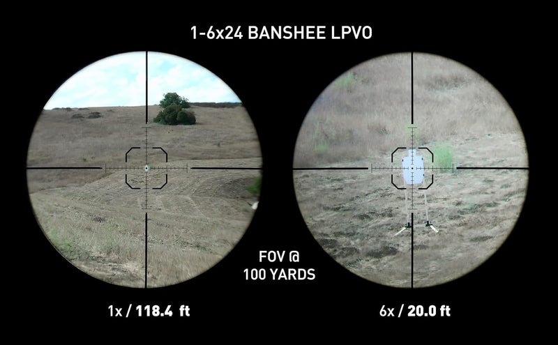 Monstrum Banshee 1-6x24 LPVO Rifle Scope with Offset Scope Mount - Image 3